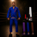 Novakik BJJ GI with White Belt  – Blue Alpha Series 450 GSM Kimono Jiu Jitsu Uniform