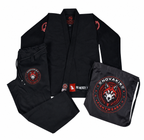 Novakik Kids BJJ GI with White Belt – Black - BJJ Gi - close-up