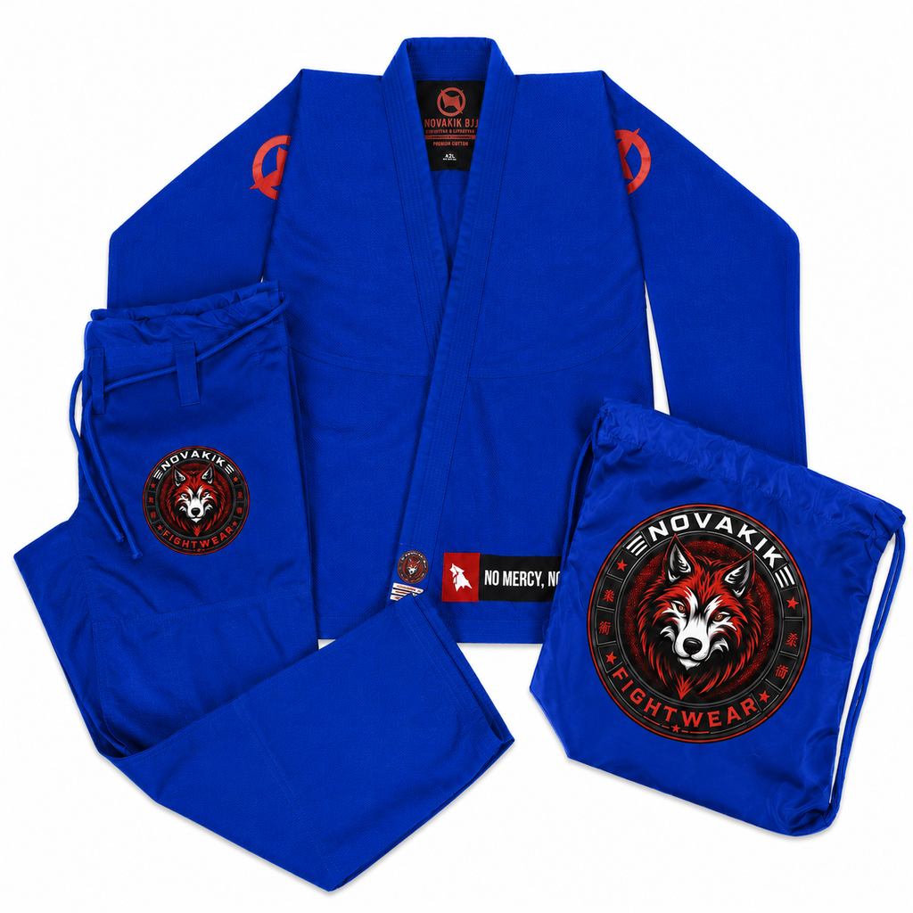Novakik BJJ GI with White Belt  – Blue