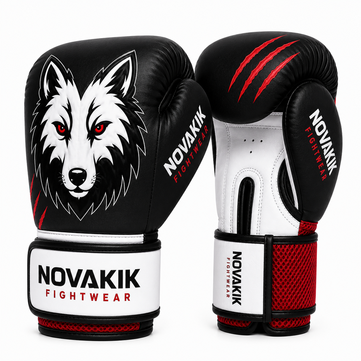 Novakik Boxing Gloves - Black Red