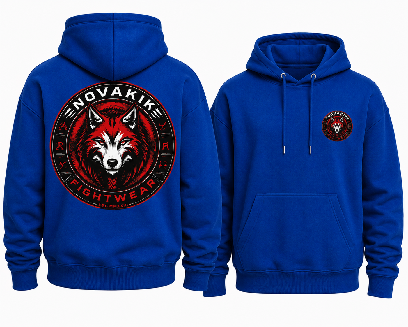 Novakik Logo Printed Hoodies - Blue