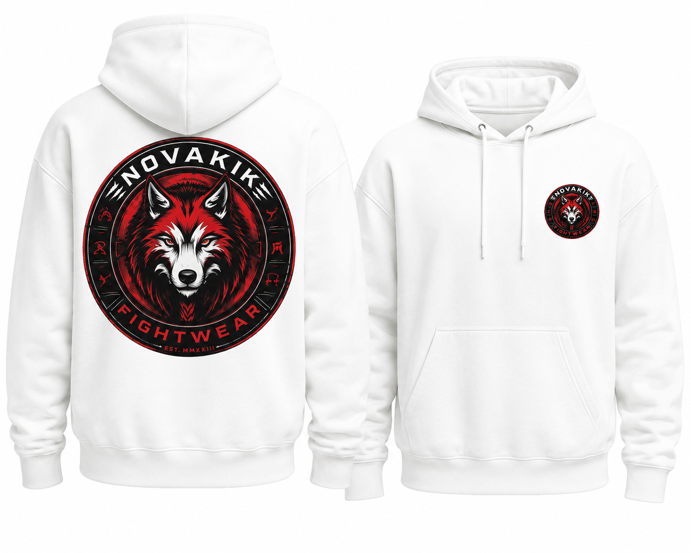 Novakik Logo Printed Hoodies - White
