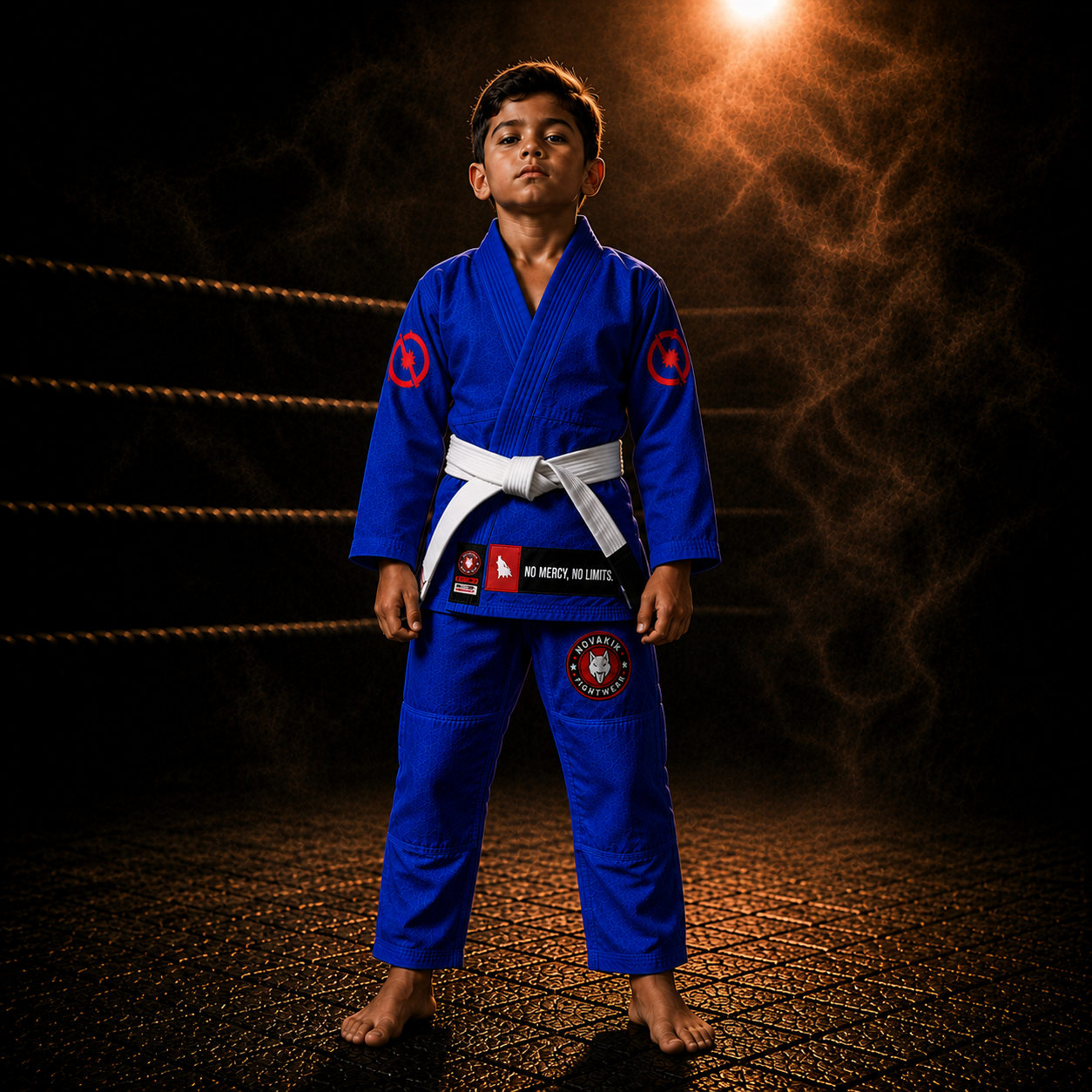 Novakik Kids BJJ GI with White Belt  – Blue