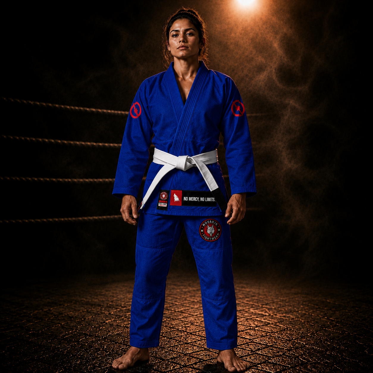 Novakik Women's BJJ GI with White Belt  – Blue