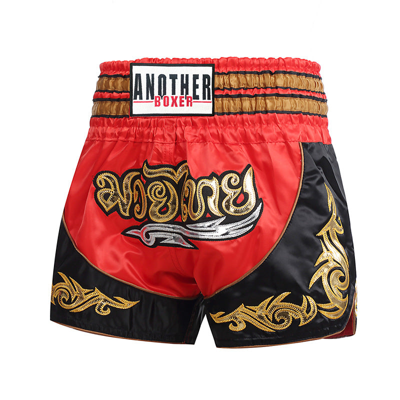ANOTHER BOXER Thai Script Embroidered Kickboxing Shorts