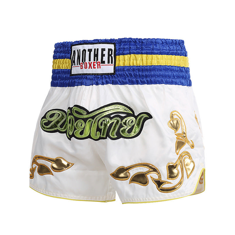 ANOTHER BOXER Thai Script Embroidered Kickboxing Shorts