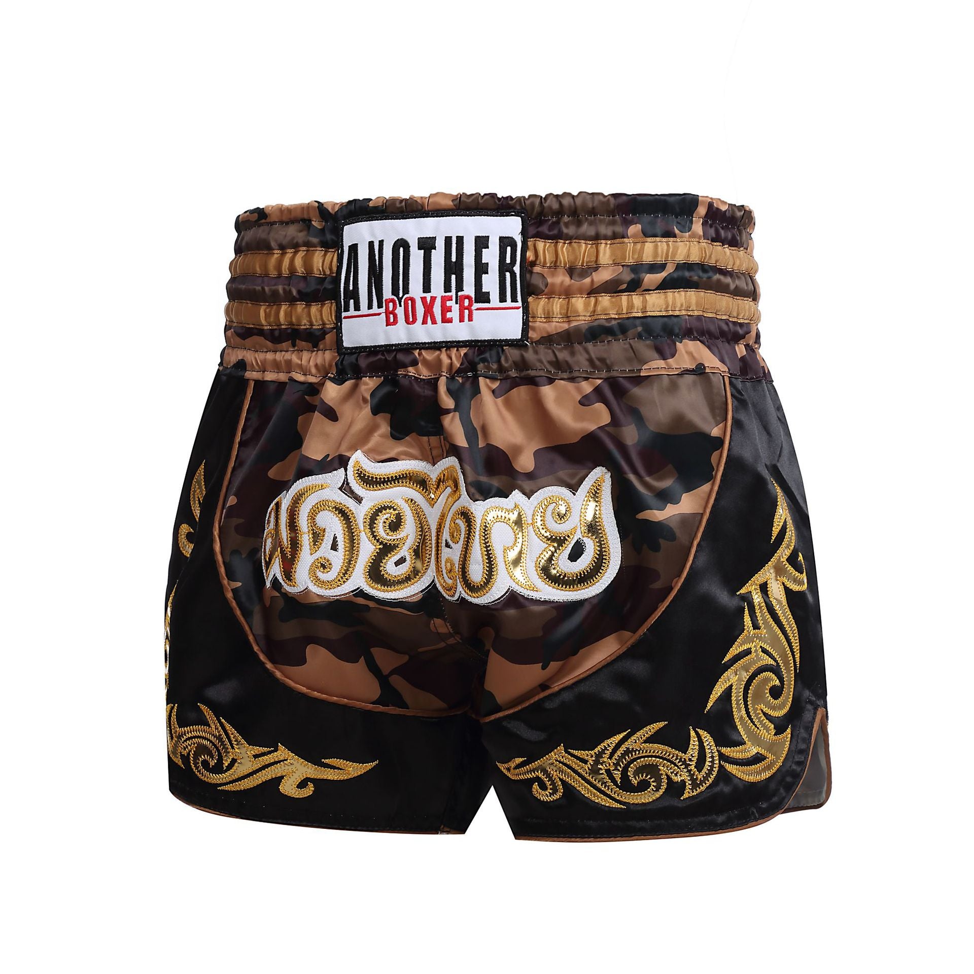 ANOTHER BOXER Thai Script Embroidered Kickboxing Shorts