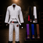 Novakik BJJ GI with White Belt – White Alpha Series 450 GSM Kimono Jiu Jitsu Uniform