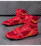 High-Top Boxing Shoes with Strap Support