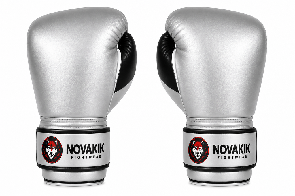 Novakik Premium Boxing Gloves - Silver