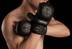 Black Deep Fear Boxing Gloves with Wrist Support