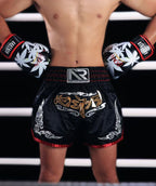 ANOTHER BOXER Thai Script Embroidered Kickboxing Shorts