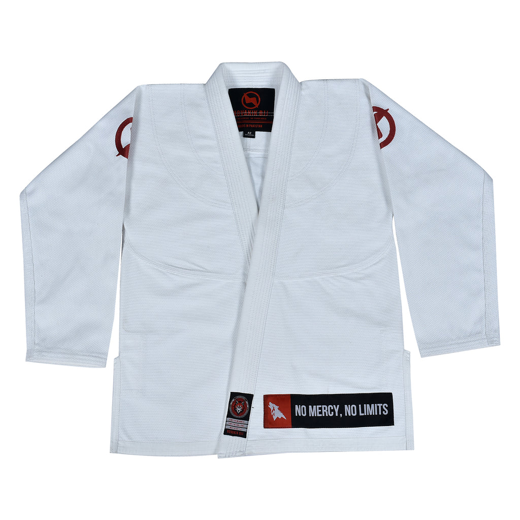 Novakik BJJ GI with White Belt – White Alpha Series 450 GSM Kimono Jiu Jitsu Uniform