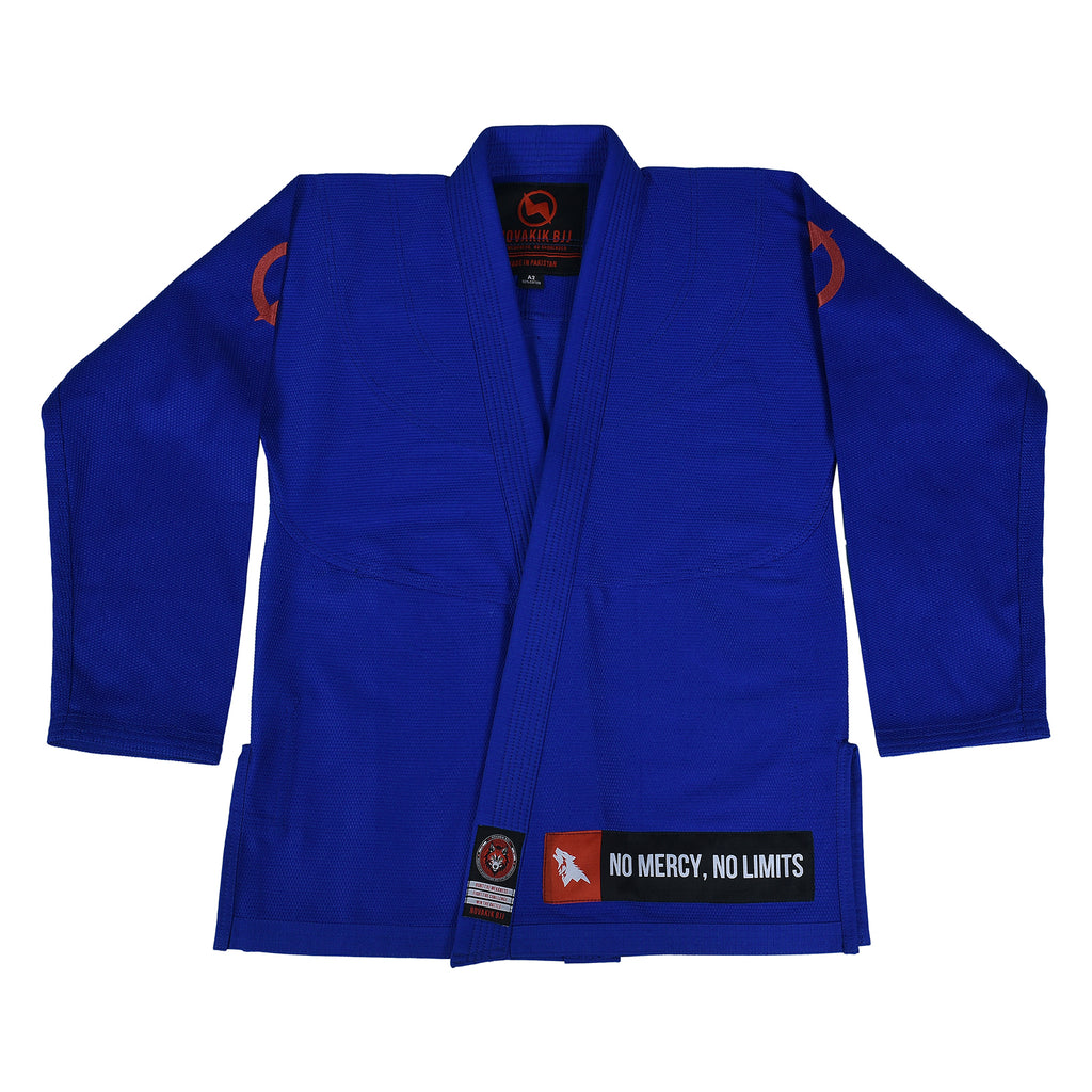 Novakik BJJ GI with White Belt  – Blue Alpha Series 450 GSM Kimono Jiu Jitsu Uniform