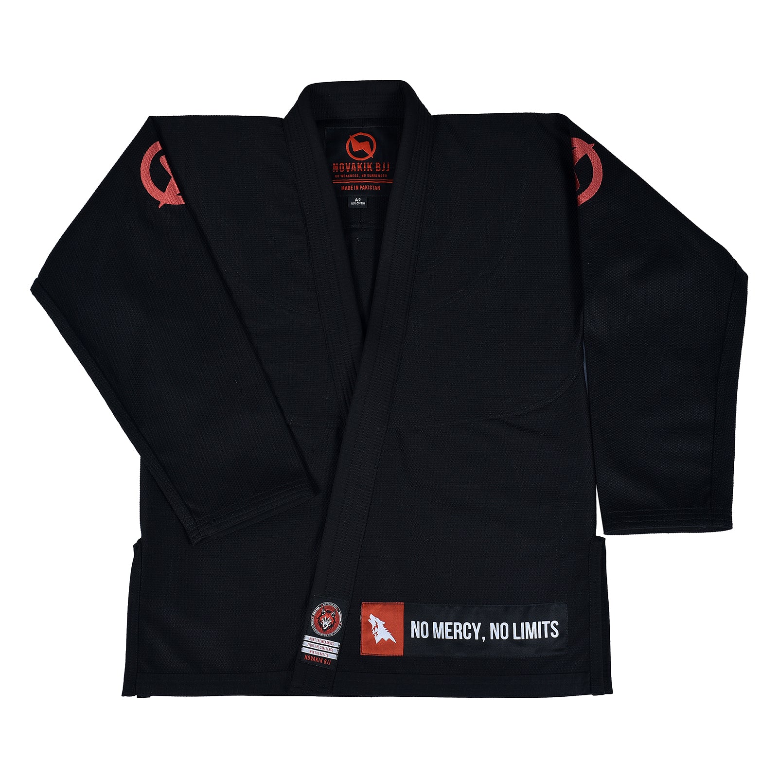 Novakik Kids BJJ GI with White Belt – Black Alpha Series 450 GSM Kimono Jiu Jitsu Uniform
