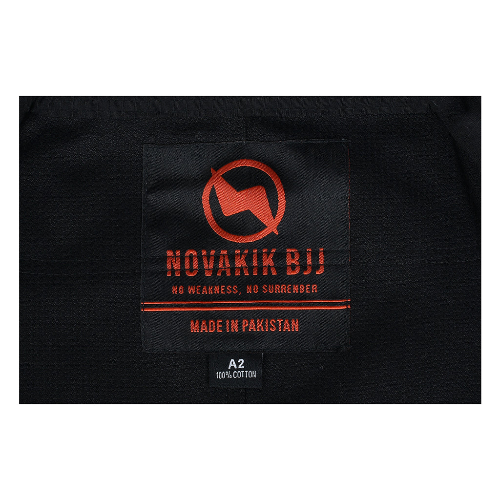 Novakik Kids BJJ GI with White Belt – Black Alpha Series 450 GSM Kimono Jiu Jitsu Uniform
