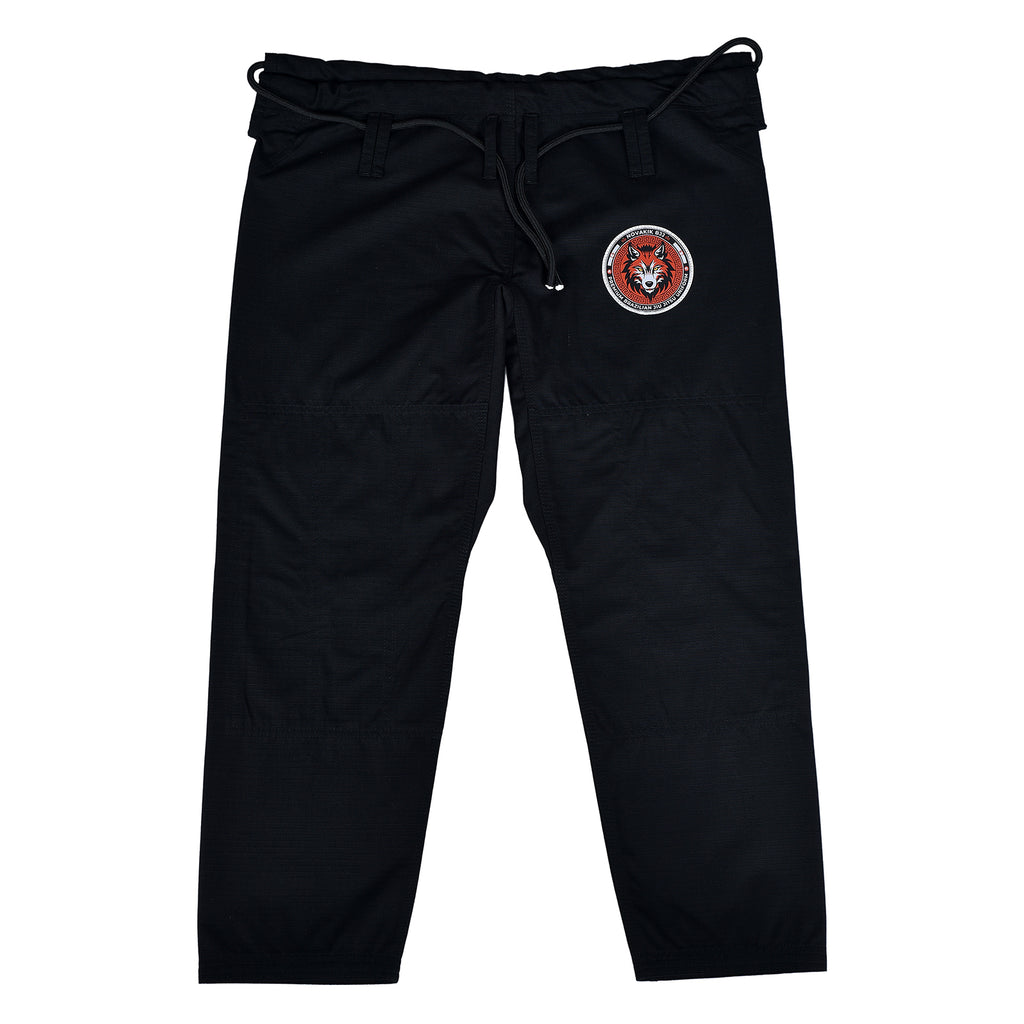 Novakik Kids BJJ GI with White Belt – Black Alpha Series 450 GSM Kimono Jiu Jitsu Uniform