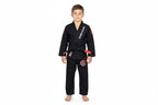 Novakik Kids BJJ GI with White Belt – Black Alpha Series 450 GSM Kimono Jiu Jitsu Uniform