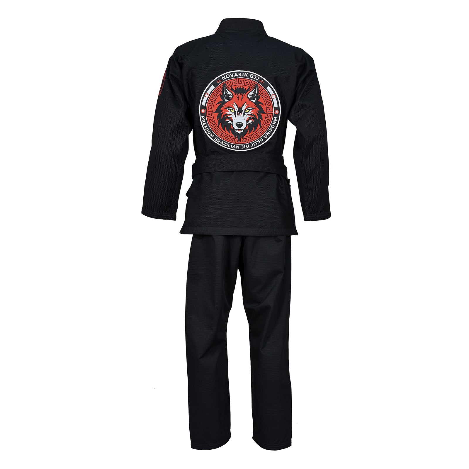 Novakik BJJ GI with White Belt – Black Alpha Series 450 GSM Kimono Jiu Jitsu Uniform