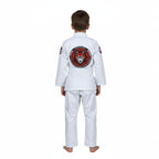 Novakik Kids BJJ GI with White Belt – White Alpha Series 450 GSM Kimono Jiu Jitsu Uniform