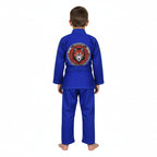 Novakik Kids BJJ GI with White Belt  – Blue Alpha Series 450 GSM Kimono Jiu Jitsu Uniform