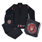 Novakik Kids BJJ GI with White Belt – Black Alpha Series 450 GSM Kimono Jiu Jitsu Uniform