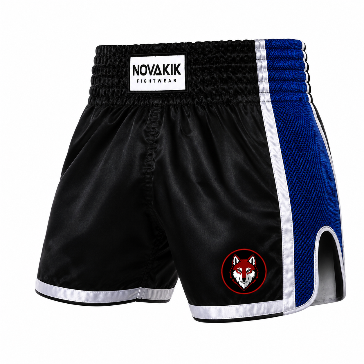 Novakik Plain Boxing Shorts - Black Blue