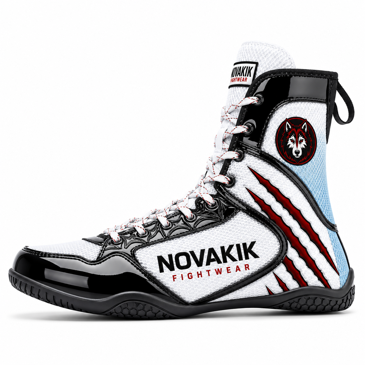 Novakik Boxing Shoes High-Top Training Boots - White Ice