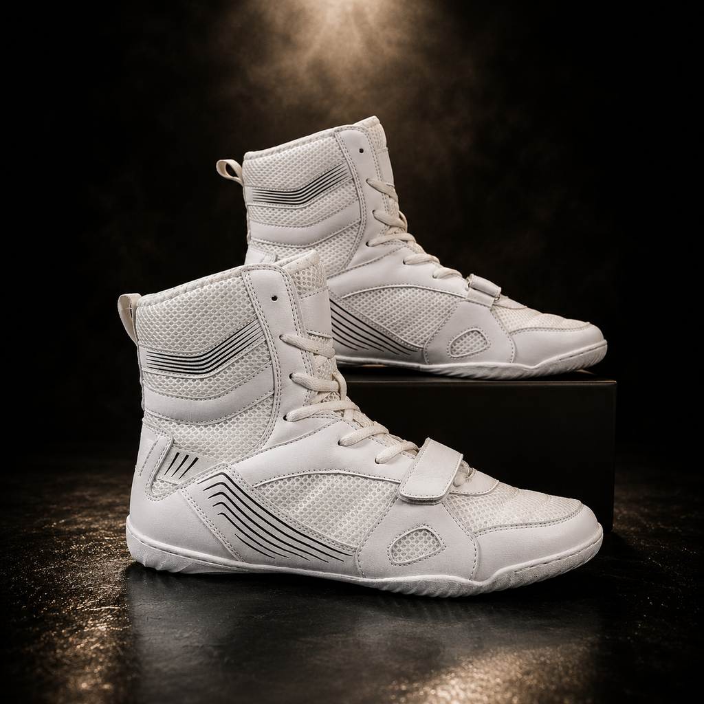 High-Top Boxing Shoes with Strap Support
